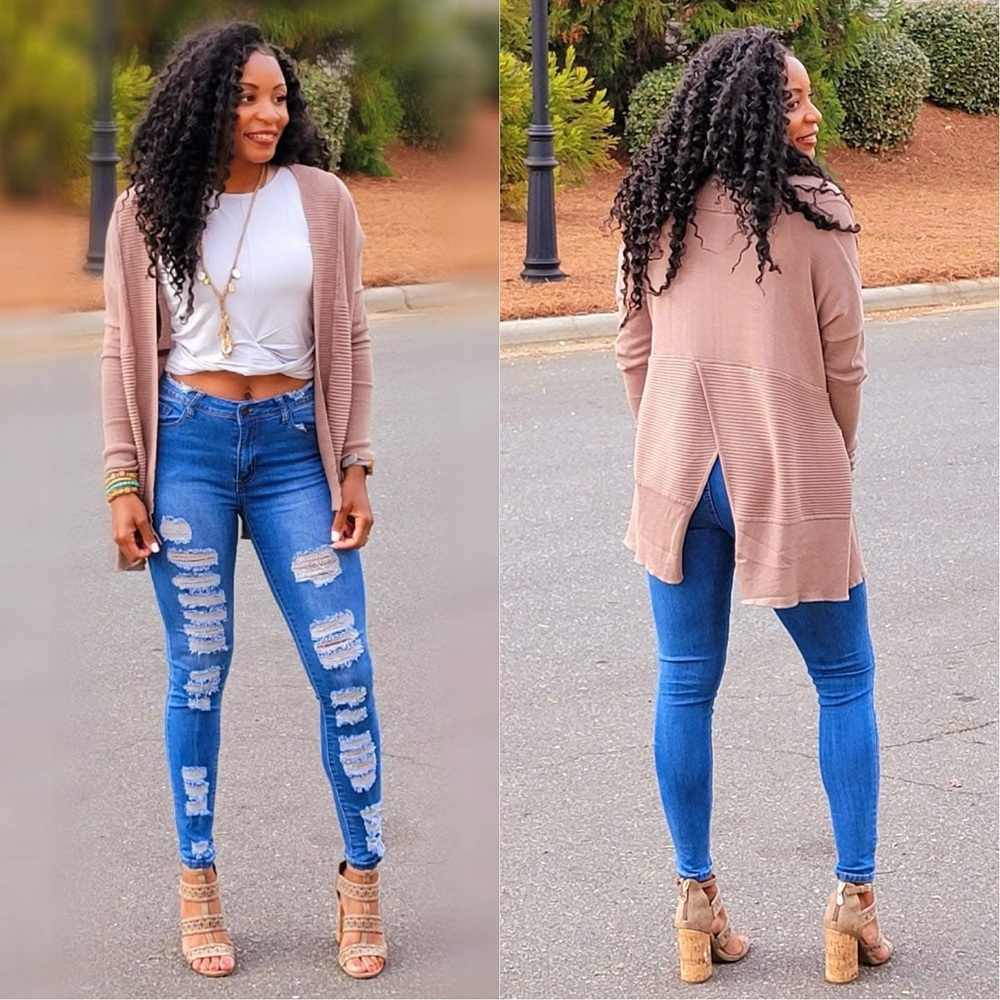 Savvi Iana Cardigan Sweater in Fawn